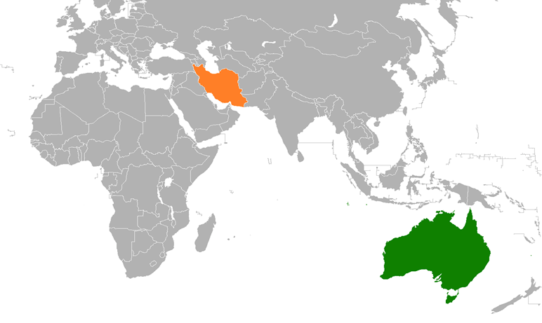 ایران و استرالیا در نقشه